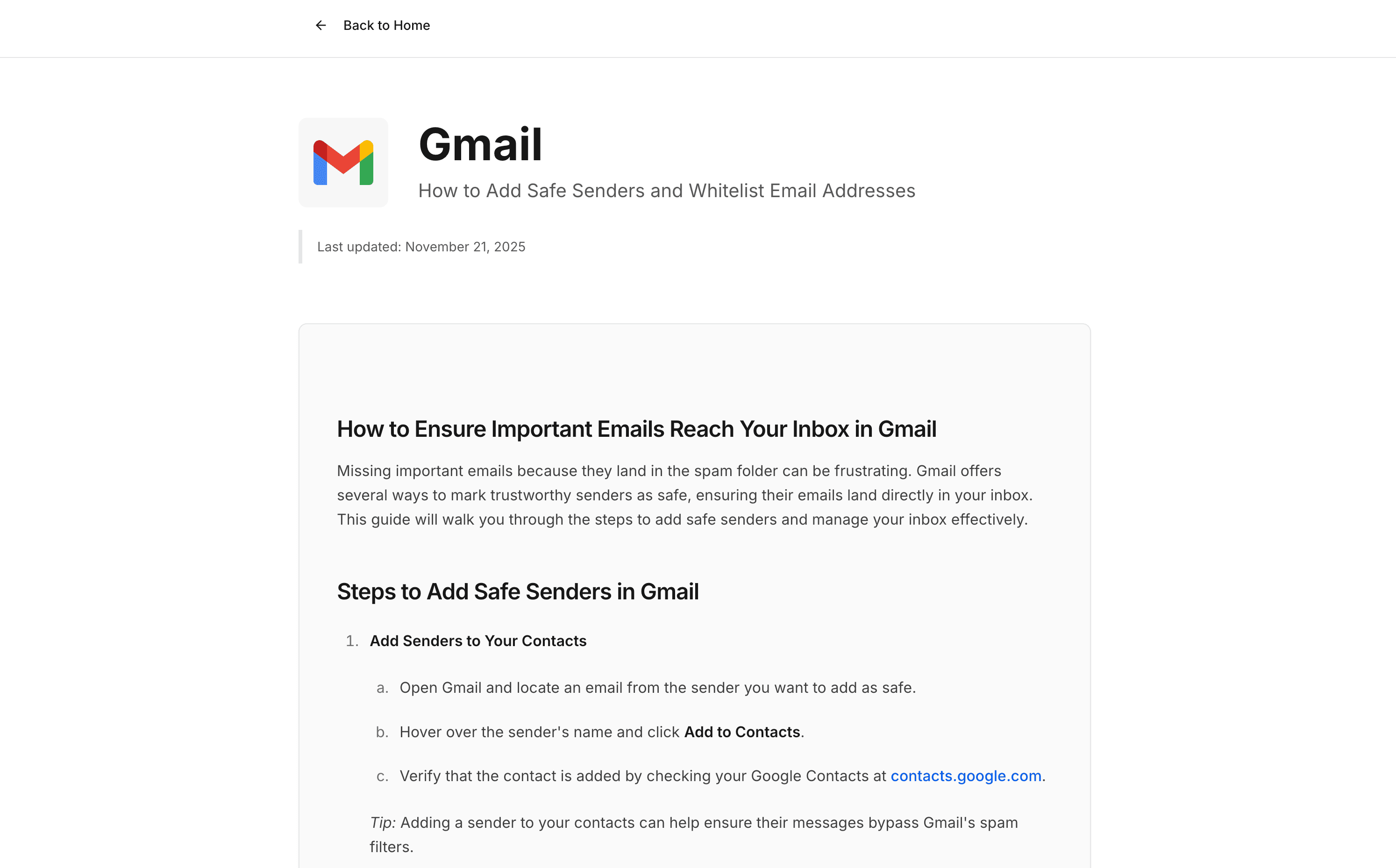 Safe Sender Guide logo