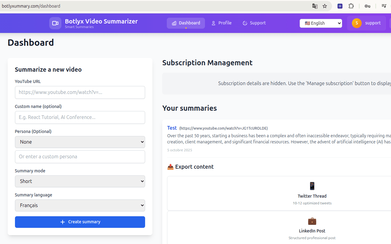 Botlyx Video Summarizer Cover Image