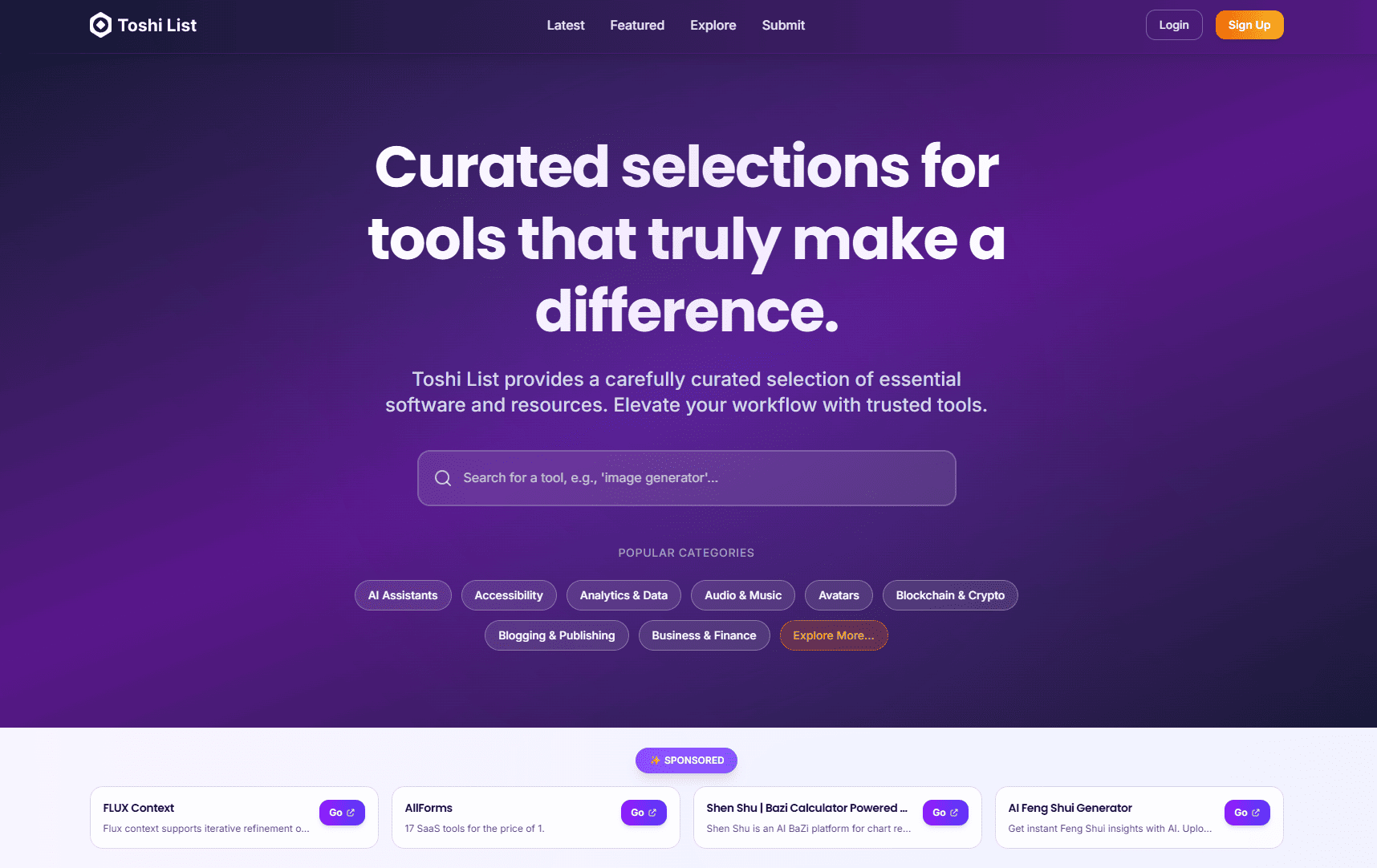 Toshi List Cover Image